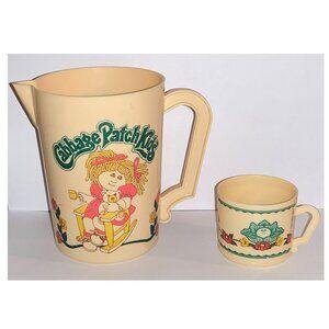 Vintage 1984 Cabbage Patch Kids Plastic Pitcher & Tea Cup